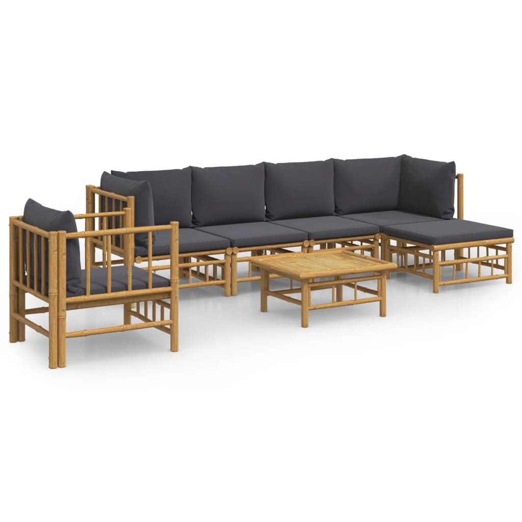 7-Delige Loungeset Met Kussens Bamboe 1
