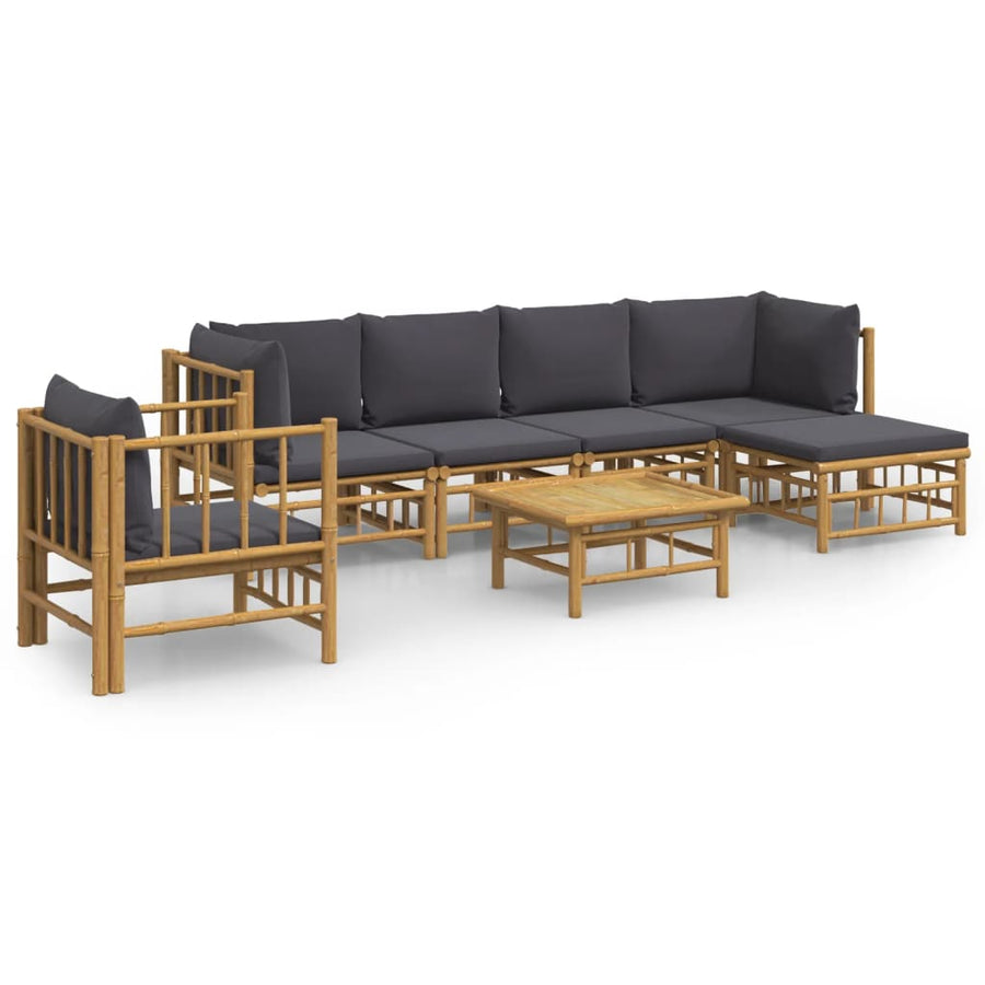 7-Delige Loungeset Met Kussens Bamboe 1