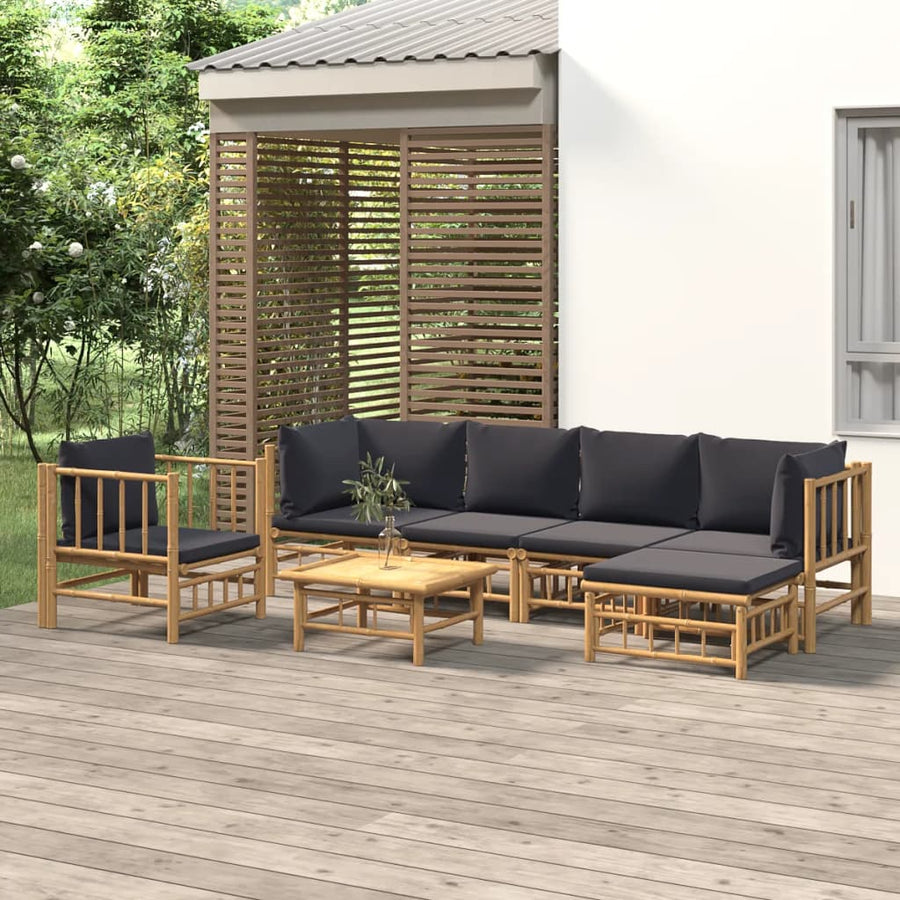 7-Delige Loungeset Met Kussens Bamboe 1