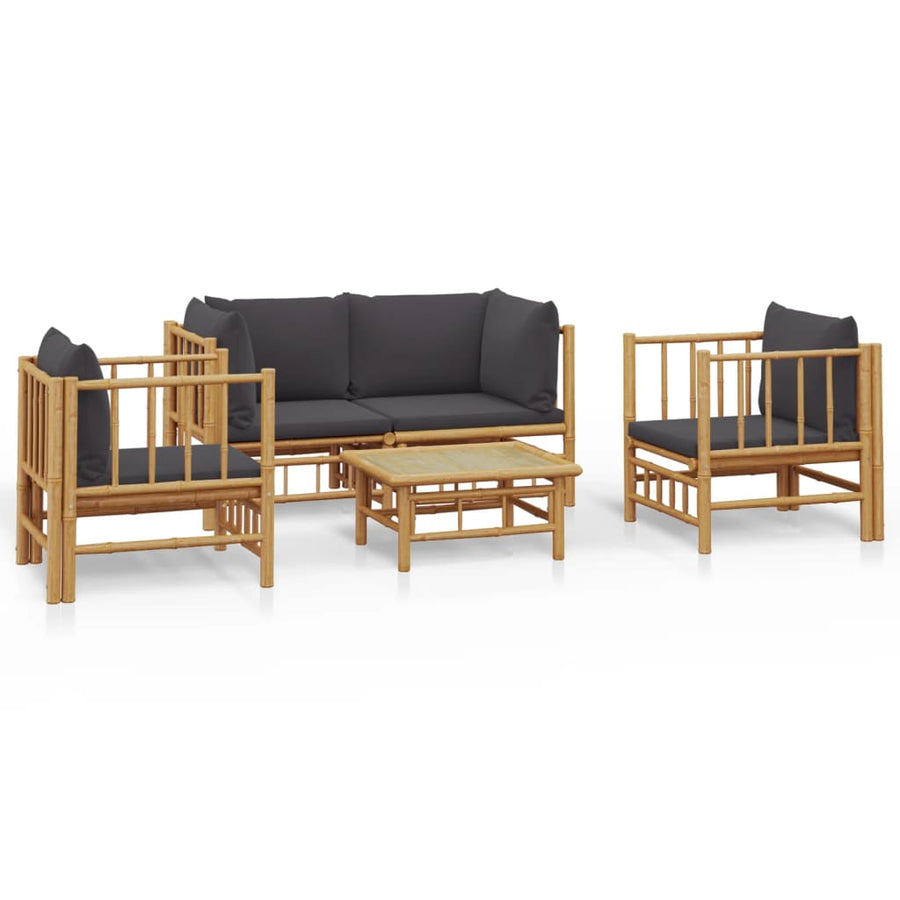 5-Delige Loungeset Met Kussens Bamboe 1