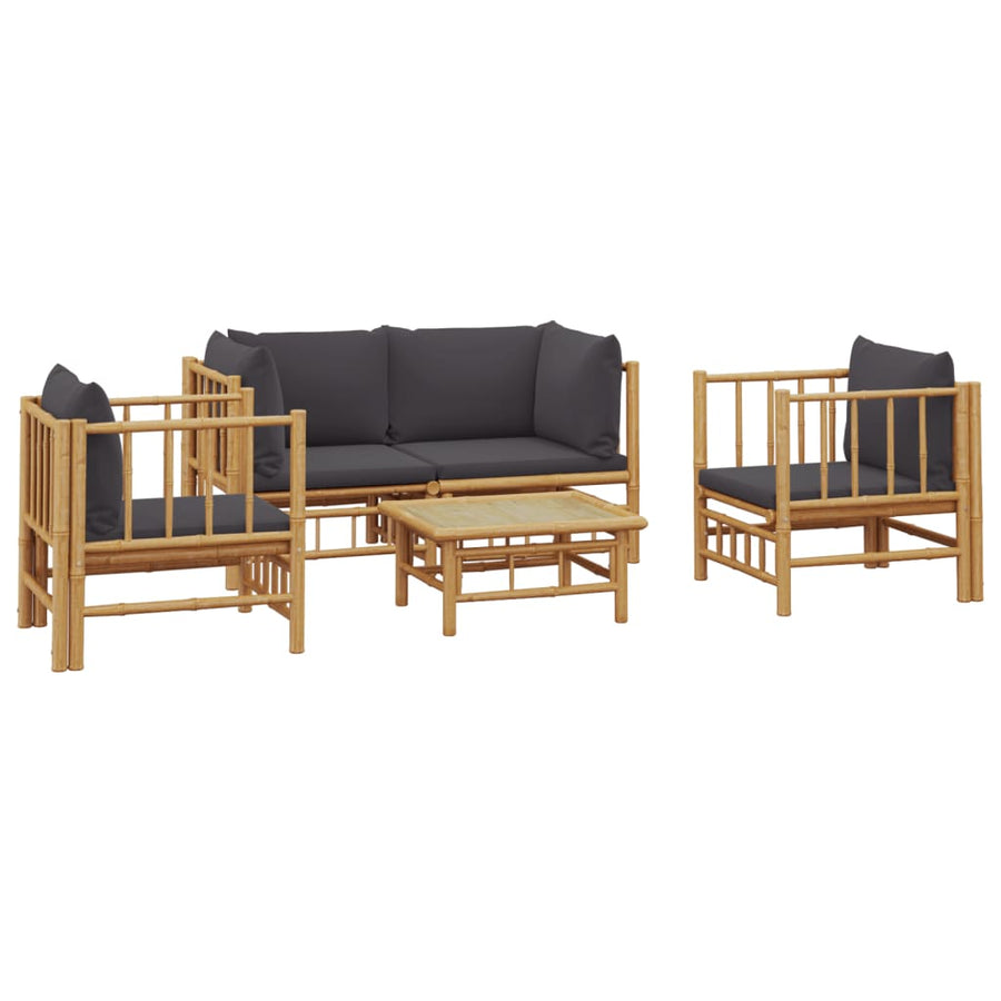 5-Delige Loungeset Met Kussens Bamboe 1
