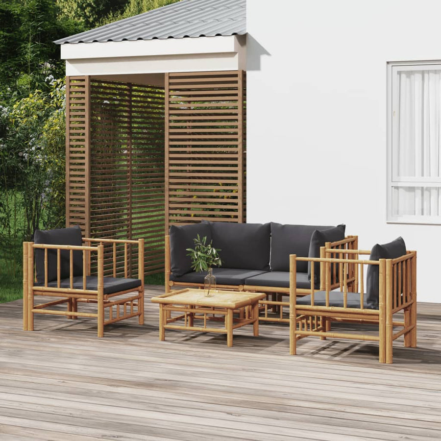 5-Delige Loungeset Met Kussens Bamboe 1