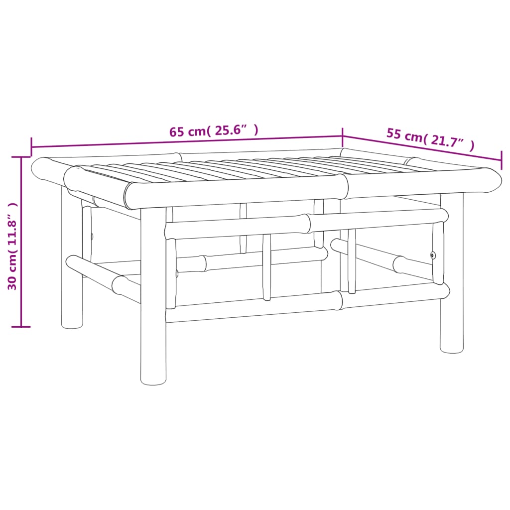 6-Delige Loungeset Met Kussens Bamboe Donkergrijs 3x hoek + 2x midden + Tafel