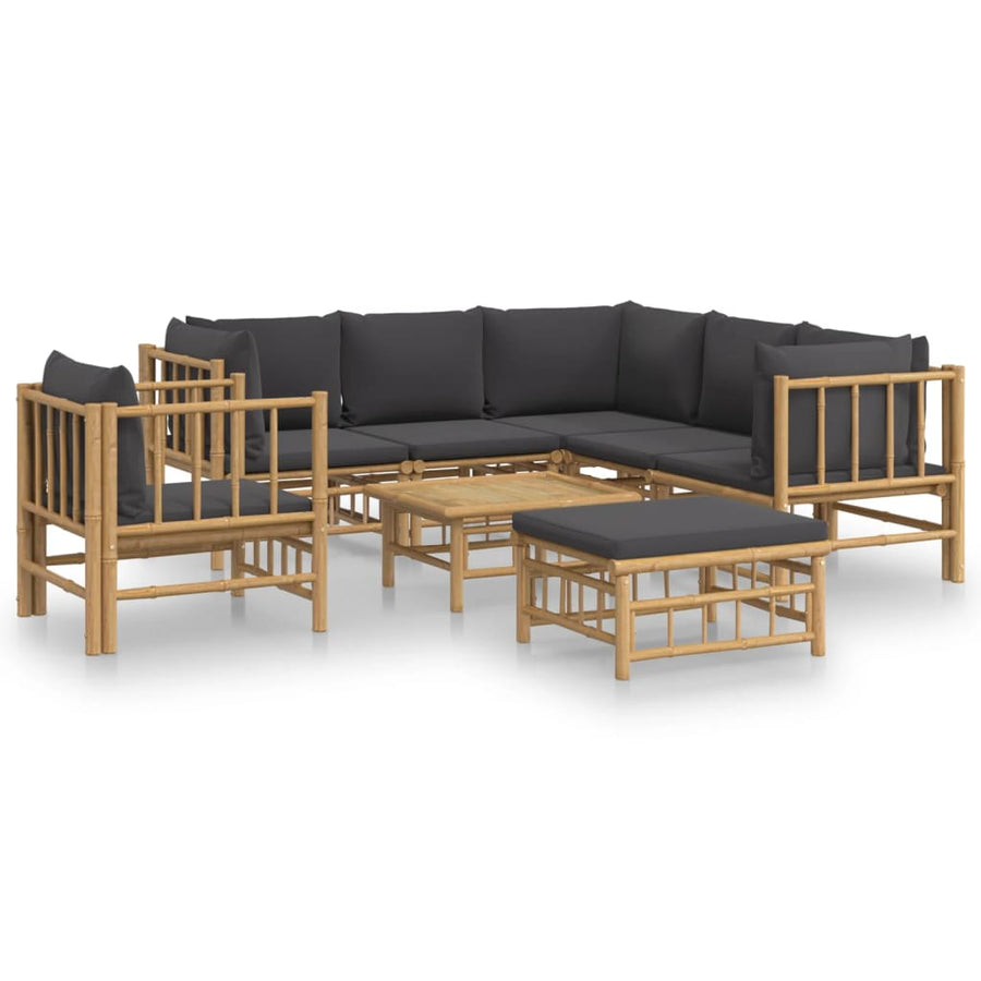 8-Delige Loungeset Met Kussens Bamboe 1