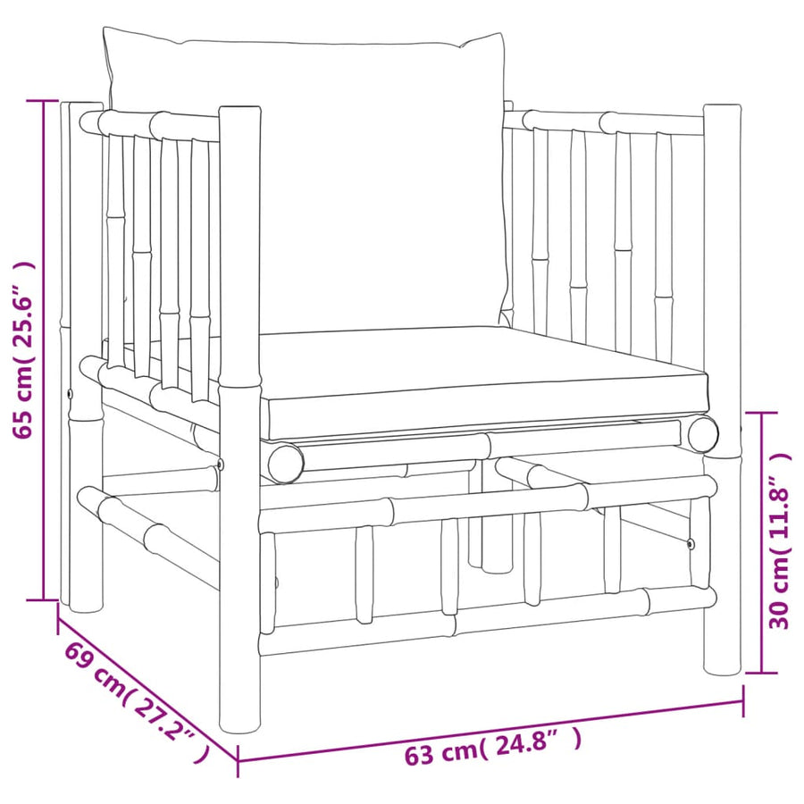 8-Delige Loungeset Met Kussens Bamboe 1