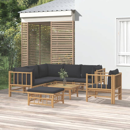 8-Delige Loungeset Met Kussens Bamboe 1