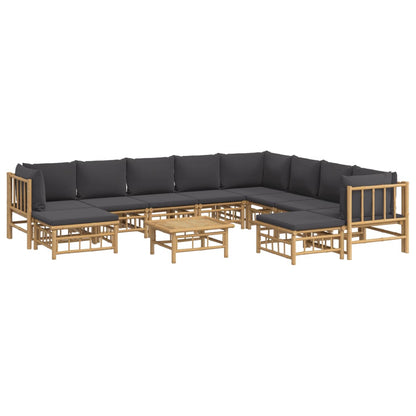 1 Loungeset Met Kussens Bamboe 1