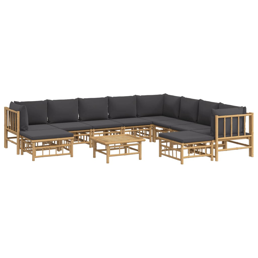 1 Loungeset Met Kussens Bamboe 1