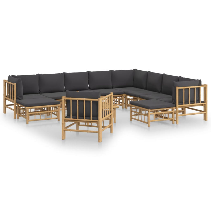 12-Delige Loungeset Met Kussens Bamboe 1
