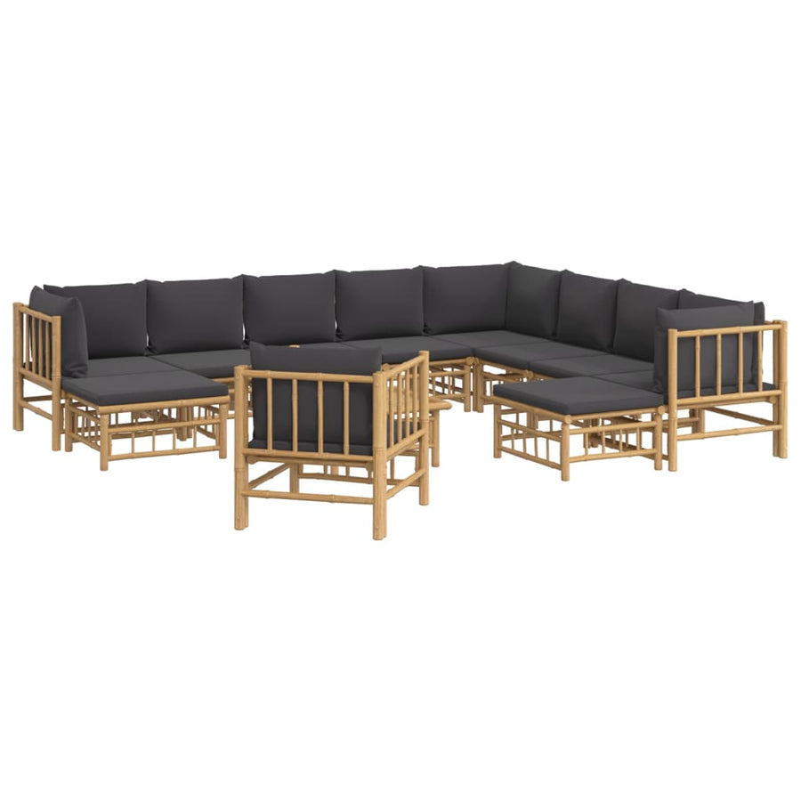 12-Delige Loungeset Met Kussens Bamboe 1