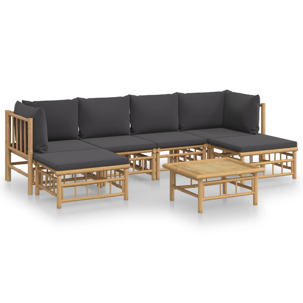 7-Delige Loungeset Met Kussens Bamboe 1