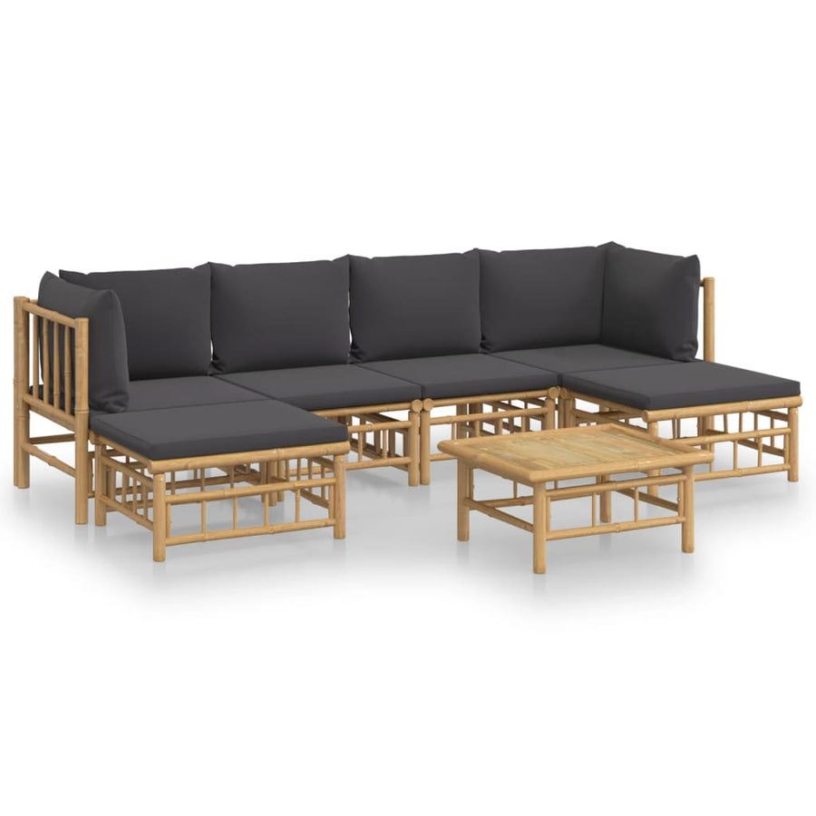 7-Delige Loungeset Met Kussens Bamboe 1