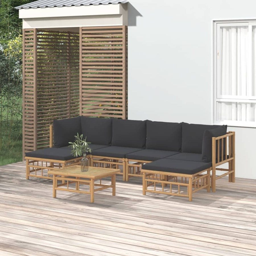 7-Delige Loungeset Met Kussens Bamboe 1