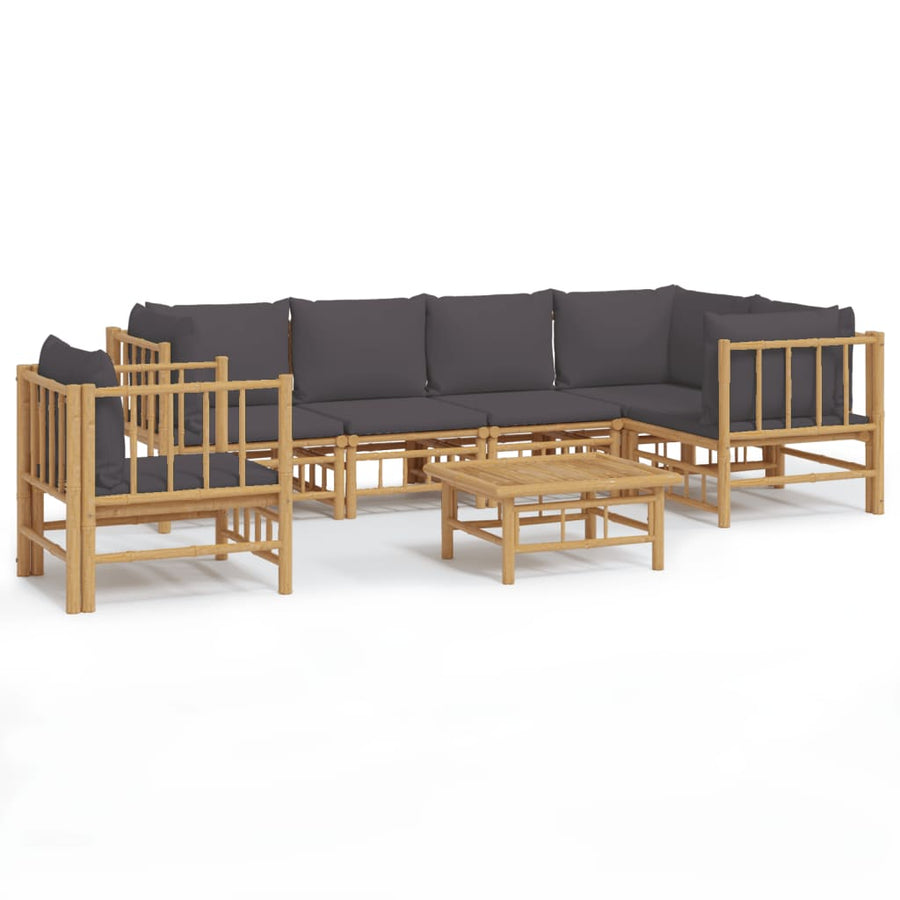 7-Delige Loungeset Met Kussens Bamboe 1