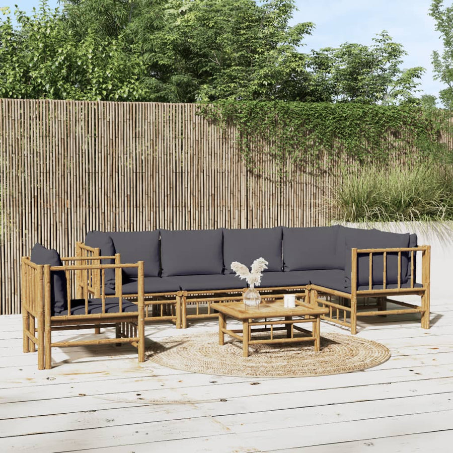 7-Delige Loungeset Met Kussens Bamboe 1