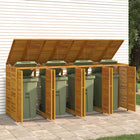 Waste Bin Storage Quadruple 280X89X117 cm Solid Acacia Wood 4 bins