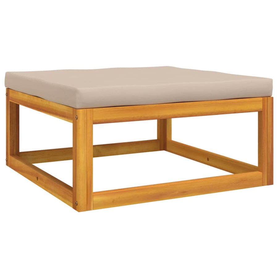 4-delige Loungeset met kussens massief hout taupe