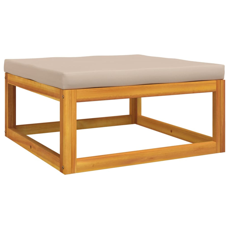 7-delige Loungeset met kussens massief hout taupe