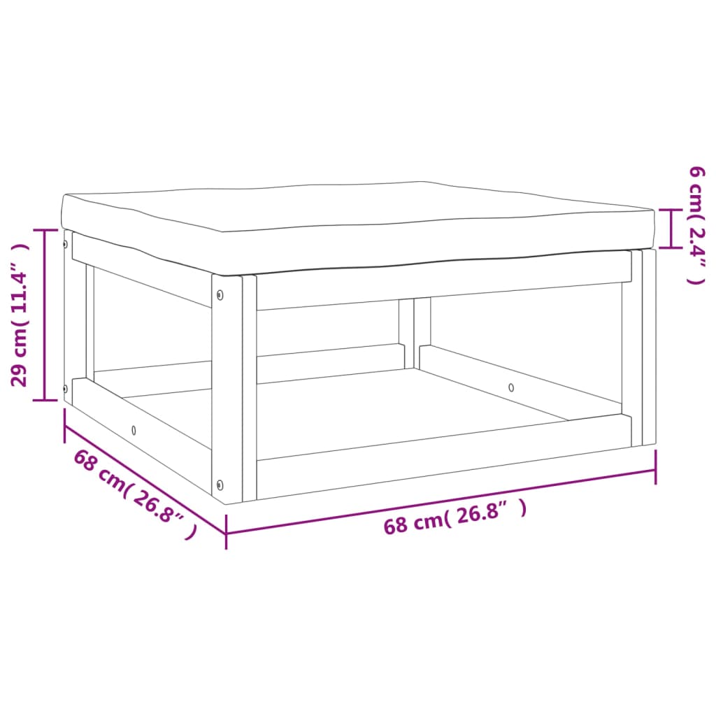 6-delige Loungeset met taupe kussens massief hout