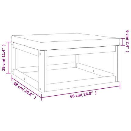 -Delige Loungeset Met Lichtgrijze Kussens Massief Hout Lichtgrijs 3x hoek + 5x midden + 2x voetensteun + Tafel