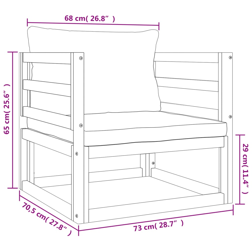 2-Delige Loungeset Met Lichtgrijze Kussens Massief Hout Lichtgrijs 3x corner + 5x middle + chair + 2x footrest + table