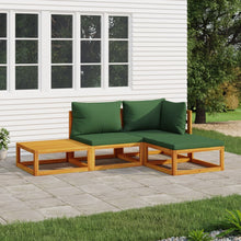 4-Delige Loungeset Met E Kussens Massief Hout 1