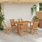 Garden Dining Set 7 pcs Brown Solid Teak