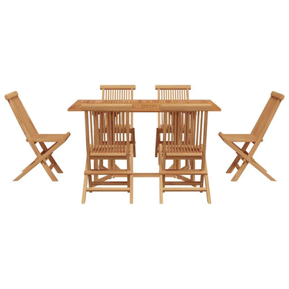 Tuin eettafelset 7 pcs Bruin Massief Teakhout