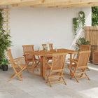 Tuin eettafelset massief teakhout bruin 150x90x75 cm