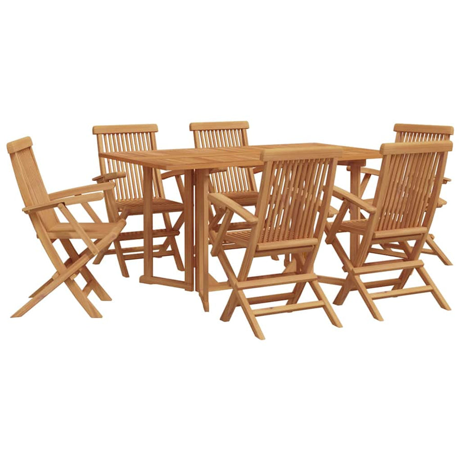 Tuin eettafelset 7 pcs Bruin Massief Teakhout