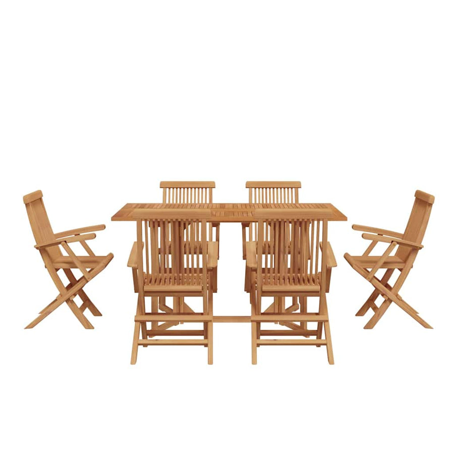 Tuin eettafelset 7 pcs Bruin Massief Teakhout