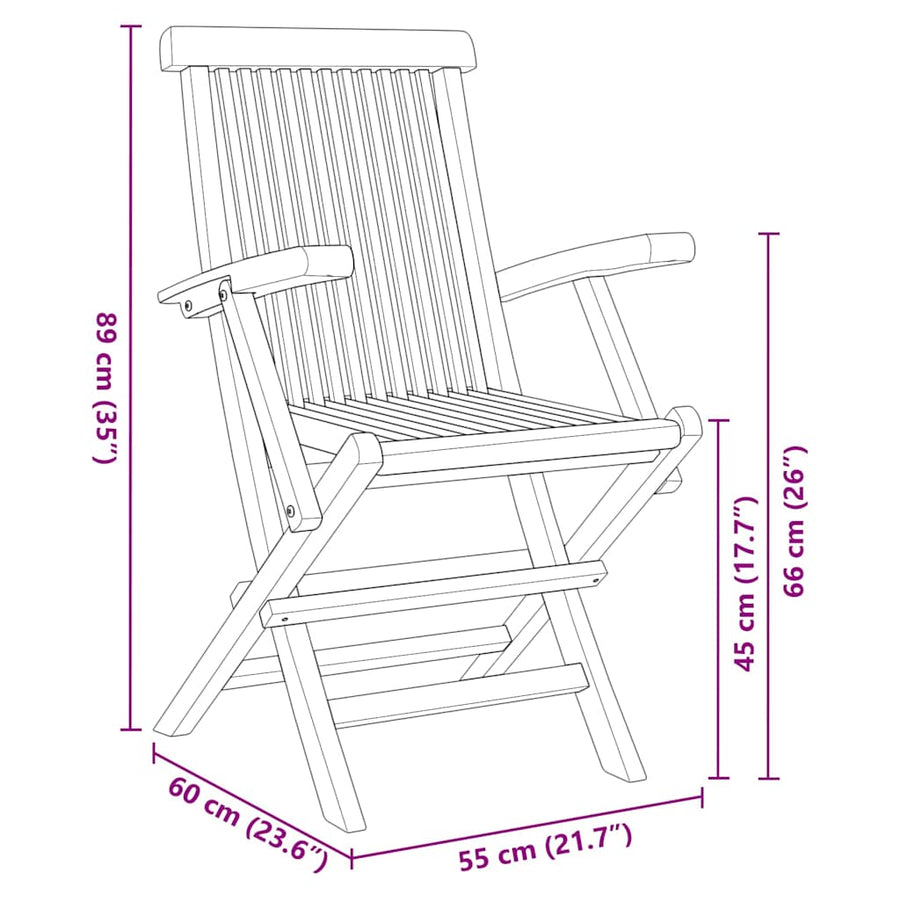 Tuin eettafelset 7 pcs Bruin Massief Teakhout