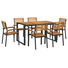 7-Delige Tuinset Massief Acaciahout En Metaal 6 140 cm tafellengte