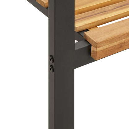 5-Delige Tuinset Massief Acaciahout En Metaal 160 cm tafellengte