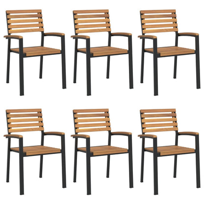 7-Delige Tuinset Massief Acaciahout En Metaal 180 cm tafellengte