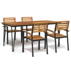 Tuinset 5-delig massief acaciahout metaal 180 cm