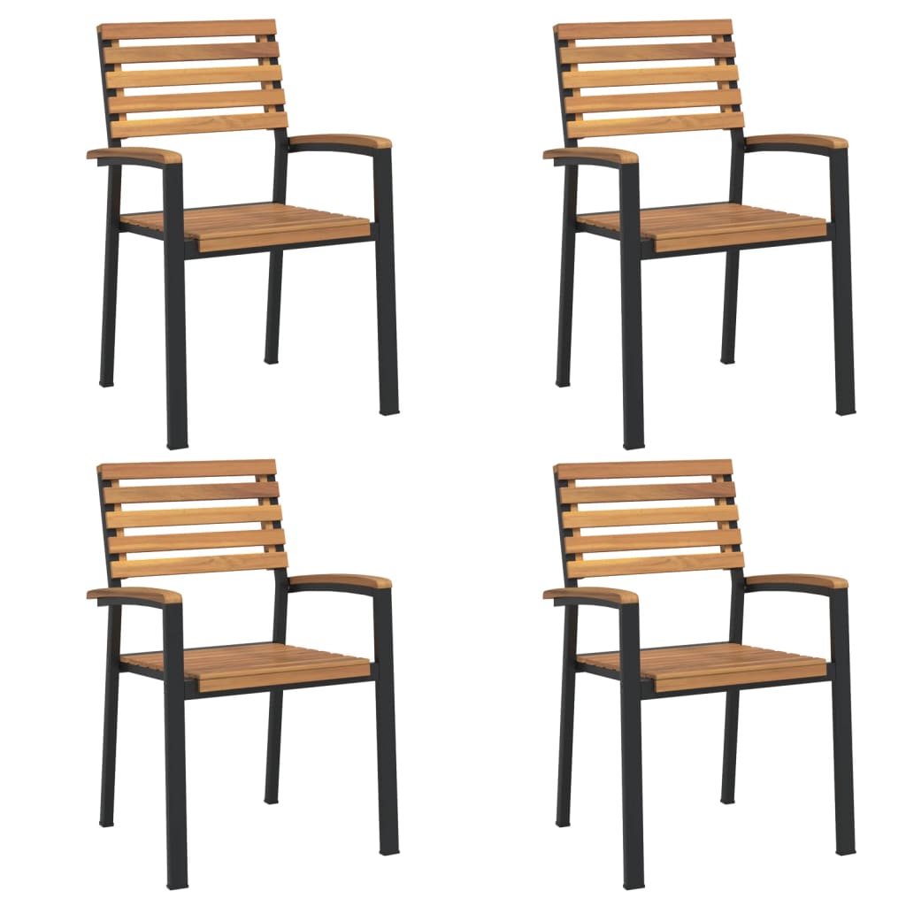 5-Delige Tuinset Massief Acaciahout En Metaal 180 cm tafellengte