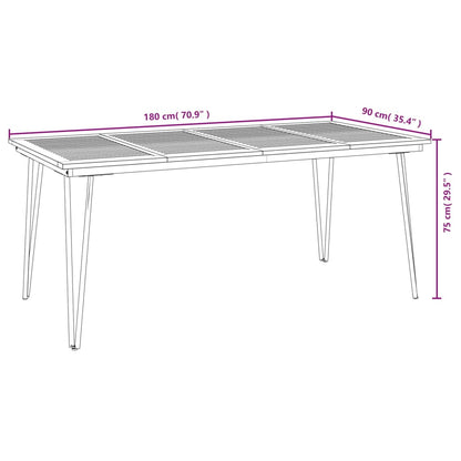 5-Delige Tuinset Massief Acaciahout En Metaal 180 cm tafellengte