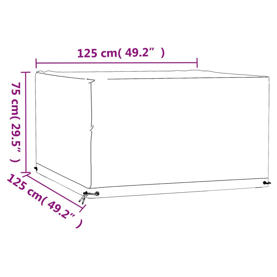 Tuinmeubelhoezen 8 Ogen Vierkant 2 125 x 125 x 75 cm