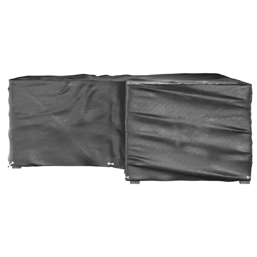 Tuinmeubelhoezen L-vormig 2 st 12 oogjes 185x185x70 cm 2 185 x 185 x 70 cm