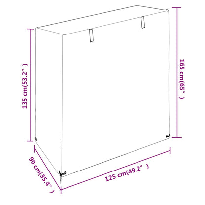 Schommelbankhoezen 8 Oogjes Polyetheen 2 125 x 90 x 135/165 cm