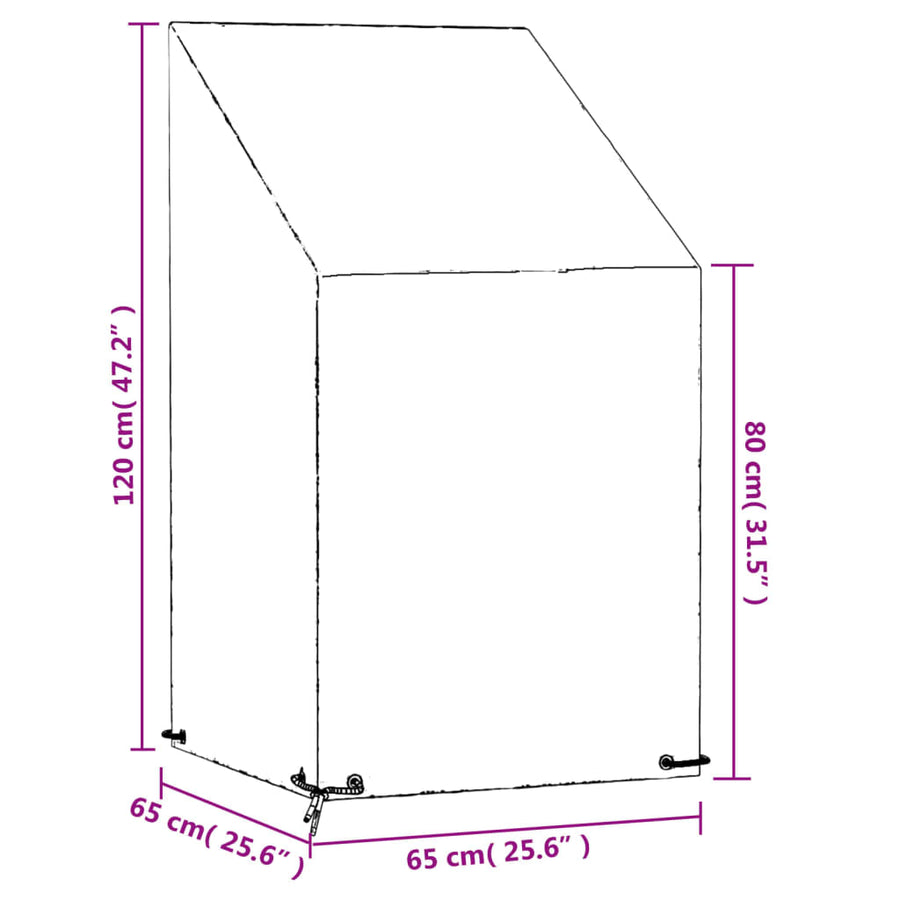 Tuinstoelhoezen Met 8 Oogjes Polyetheen 2 65 x 65 x 80/120 cm