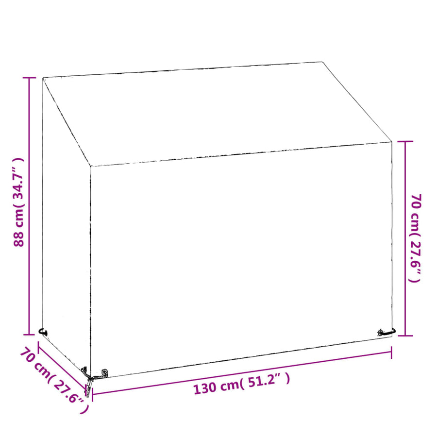 Tuinbankhoezen 8 Oogjes Polyetheen 2 130 x 70 x 70/88 cm
