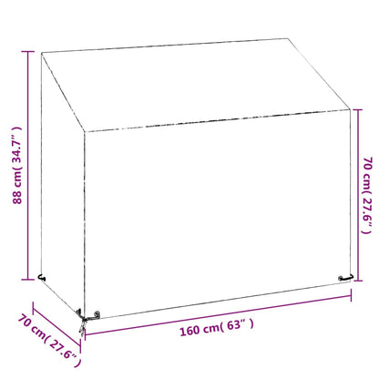 Tuinbankhoezen 8 Oogjes Polyetheen 2 160 x 70 x 70/88 cm
