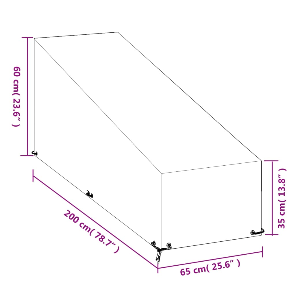 Ligbedhoezen Met 1 Oogjes Polyetheen 2 200 x 65 x 35/60 cm