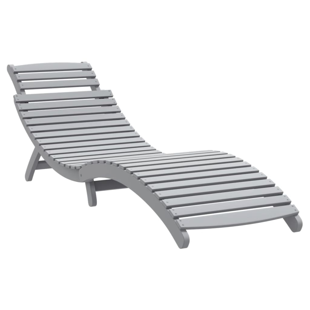 Ligbedden 2 st 184x55x64 cm massief acaciahout grijs