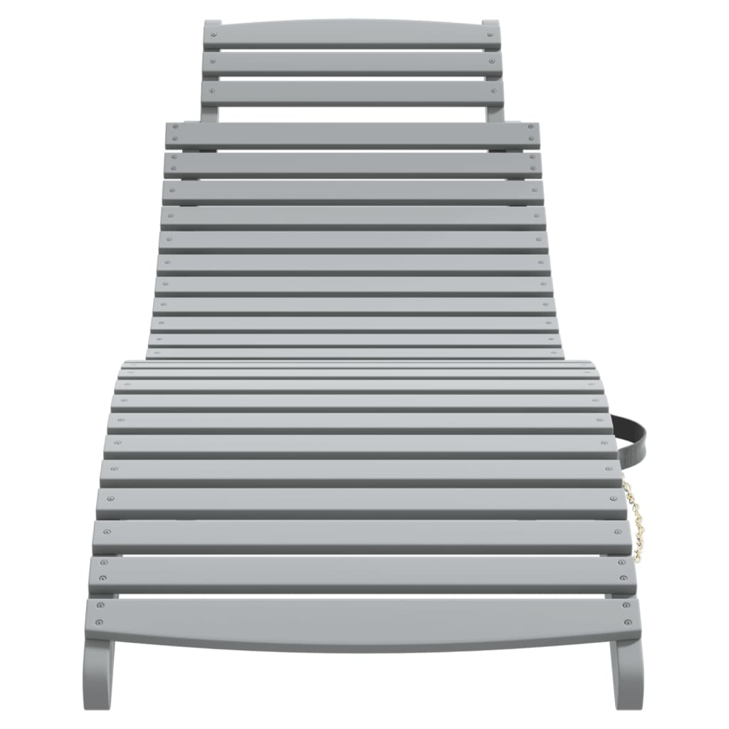 Ligbedden 2 st 184x55x64 cm massief acaciahout grijs