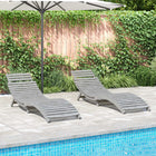Sun Loungers 2 pcs 184x55x64 cm Solid Acacia Wood Grey