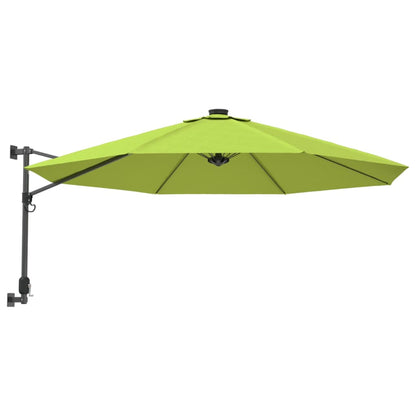 Wandparasol met LEDs 290 cm appelgroen