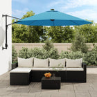 Wandparasol 290 cm zeeblauw met LED